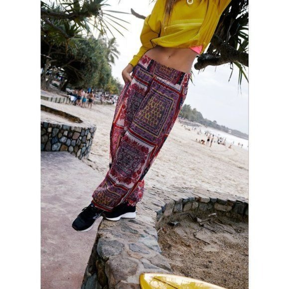 Free People Pants - Free People Movement Sashay My Way Printed Pants Scarf Print Size Small